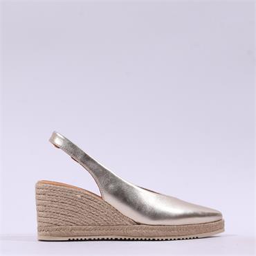 Unisa Decia Pointed Slingback Espadrille - Gold Leather